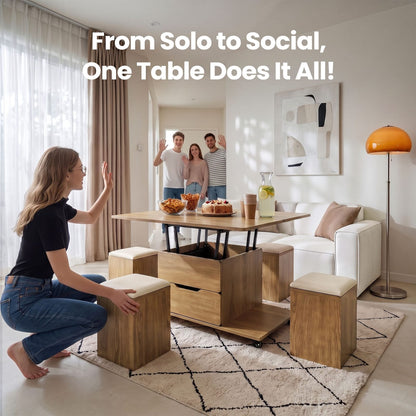 Lift Top Coffee Table With Storage 100x100cm