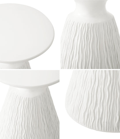 Side Table Terrazzo Concrete White/Natural/Black