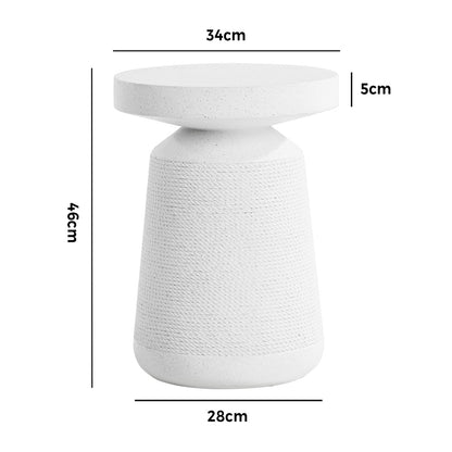 Coffee Bedside Table Nightstand White - 4