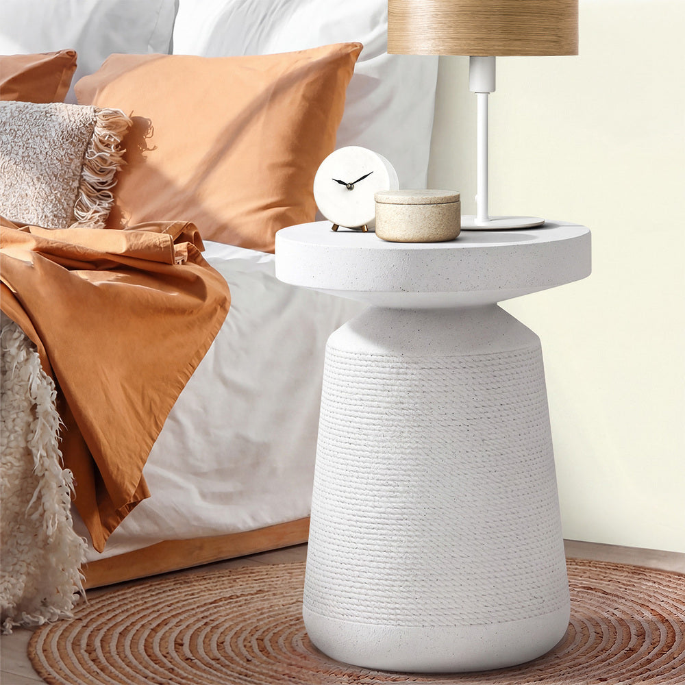 Coffee Bedside Table Nightstand White - 7