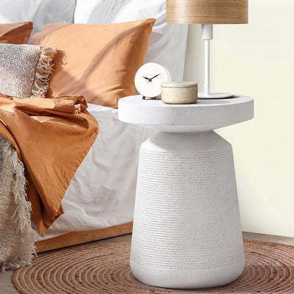 Coffee Bedside Table Nightstand White - 7