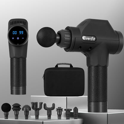 Massage Gun 30 Speed 8 Heads Chargeable Black