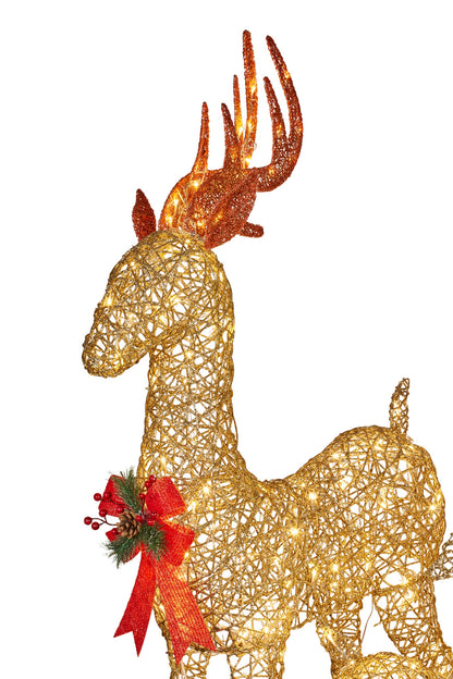 Set of 3 Outdoor Christmas Reindeer Set with Lights 