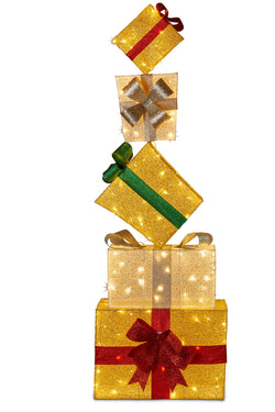Christmas Present Stack with Lights  167cm Outdoor