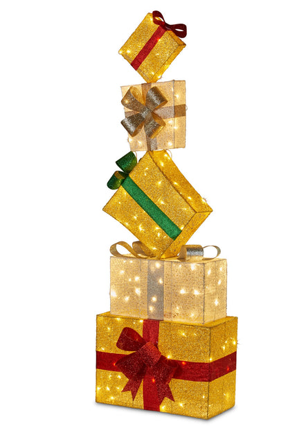 Christmas Present Stack with Lights  167cm Outdoor