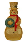 150cm Gold Outdoor Christmas Snowman with Lights