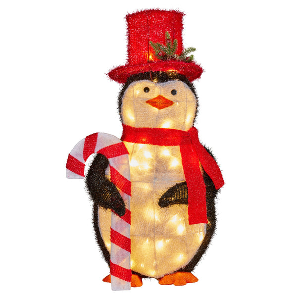  Christmas Penguin Display with Lights Indoor/Outdoor 80cm