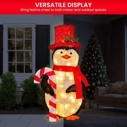 Christmas Penguin Display with Lights Indoor/Outdoor 80cm