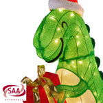 Christmas Dinosaur Display with Lights - 90cm