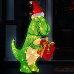 Christmas Dinosaur Display with Lights - 90cm