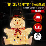 82cm Sitting Snowman Christmas Display with Lights