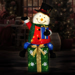 85cm Christmas Snowman On Presents Display with Lights