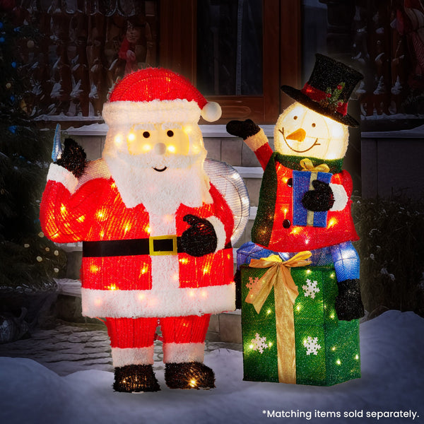  85cm Christmas Snowman On Presents Display with Lights