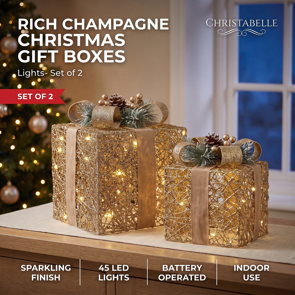 Light Gift Boxes Champagne Gold single