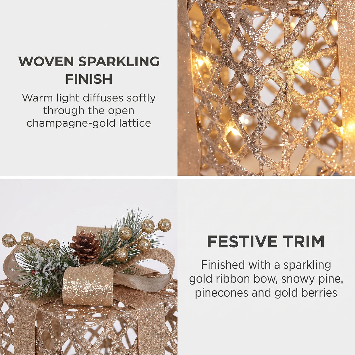 Light Gift Boxes Champagne Gold single