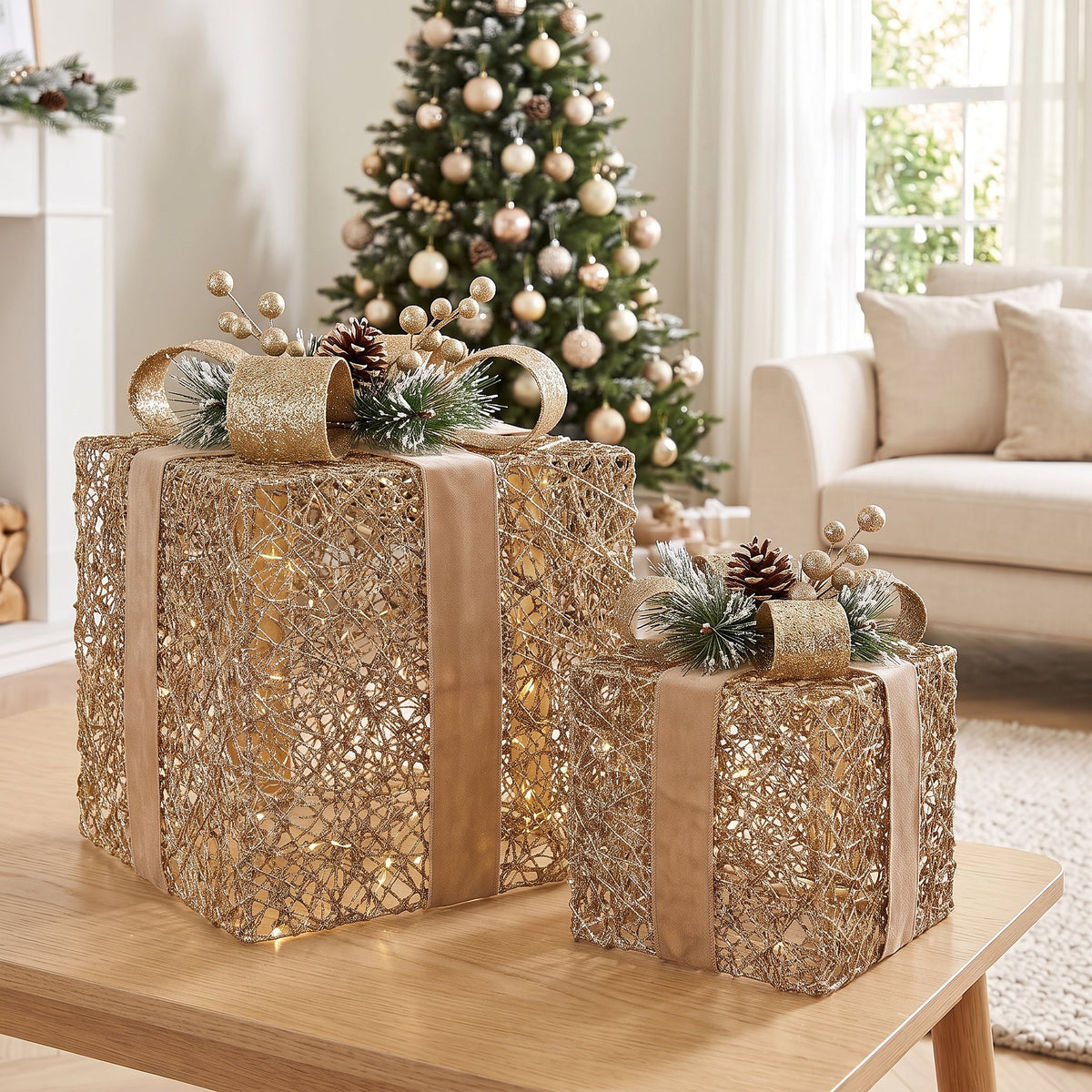 Light Gift Boxes Champagne Gold single