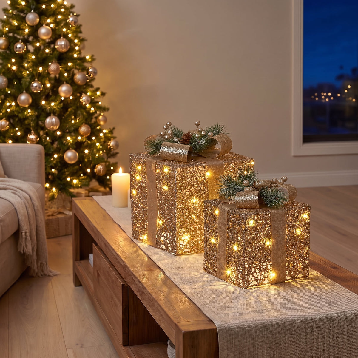 Light Gift Boxes Champagne Gold single