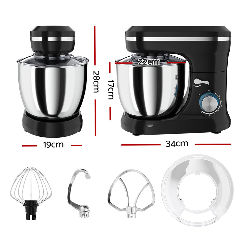 3In1 Stand Mixer 8 Speed 5L Mix Master 400W Black
