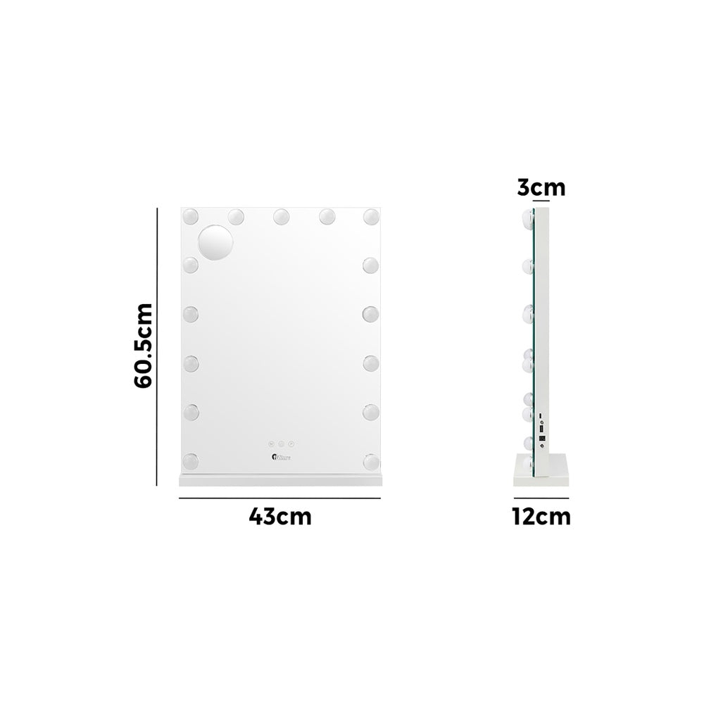 LED Makeup Mirror Bluetooth Hollywood 61x43cm