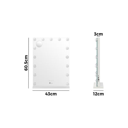 LED Makeup Mirror Bluetooth Hollywood 61x43cm
