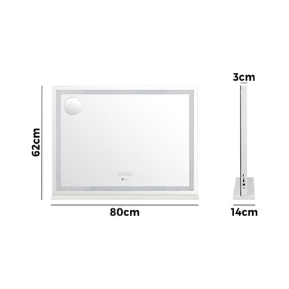 Bluetooth Makeup Mirror Crystal LED 80x62cm