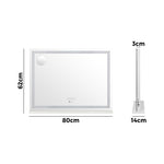Bluetooth Makeup Mirror Crystal LED 80x62cm