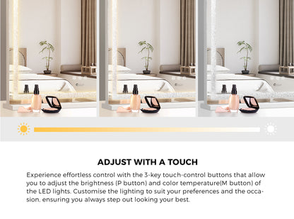 Makeup Mirror Touch Control 80x62cm