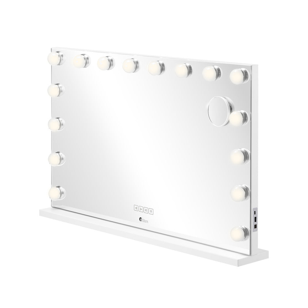 Bluetooth Hollywood Vanity Makeup Mirror LED Light 16 Bulbs 90x62cm Metal Frame