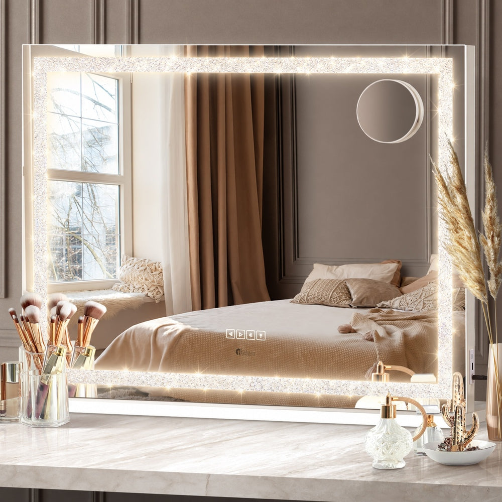 Makeup Mirror Bluetooth Copper 90x60cm