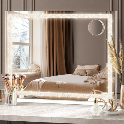 Makeup Mirror Bluetooth Copper 90x60cm