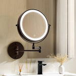 Extendable Makeup Mirror 10X Magnifying Double-Sided Bathroom Mirror Br