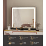 Makeup Mirror 60x50cm Hollywood Vanity with LED Light Tabletop Black