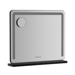 Makeup Mirror 60x50cm Hollywood Vanity with LED Light Tabletop Black