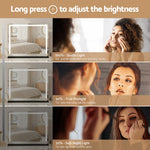 Makeup Mirror 60x50cm Hollywood Vanity with LED Light Tabletop Black