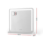 Makeup Mirror 60x50cm Hollywood Vanity with LED Light Tabletop White