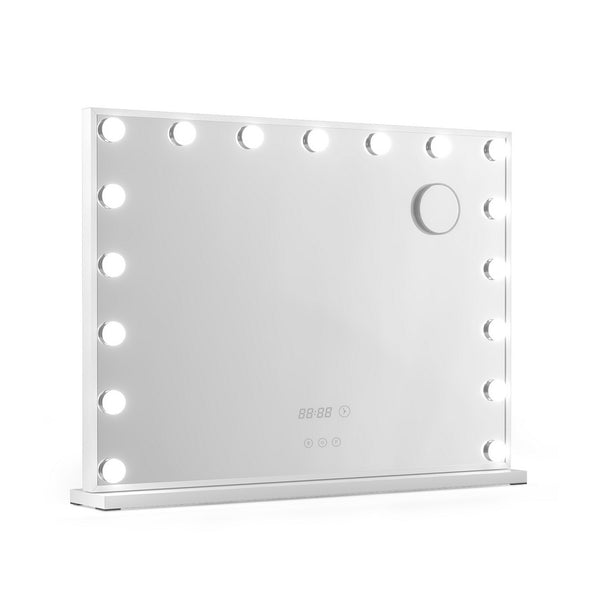  80x60cm Hollywood Vanity Mirror - LED Light Tabletop White