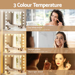 80x60cm Hollywood Vanity Mirror - LED Light Tabletop White