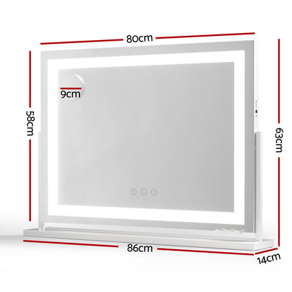 Makeup Mirror 80x58cm 360～ Rotatable Vanity Mirror with Lights Bright Light Strip Adjustable