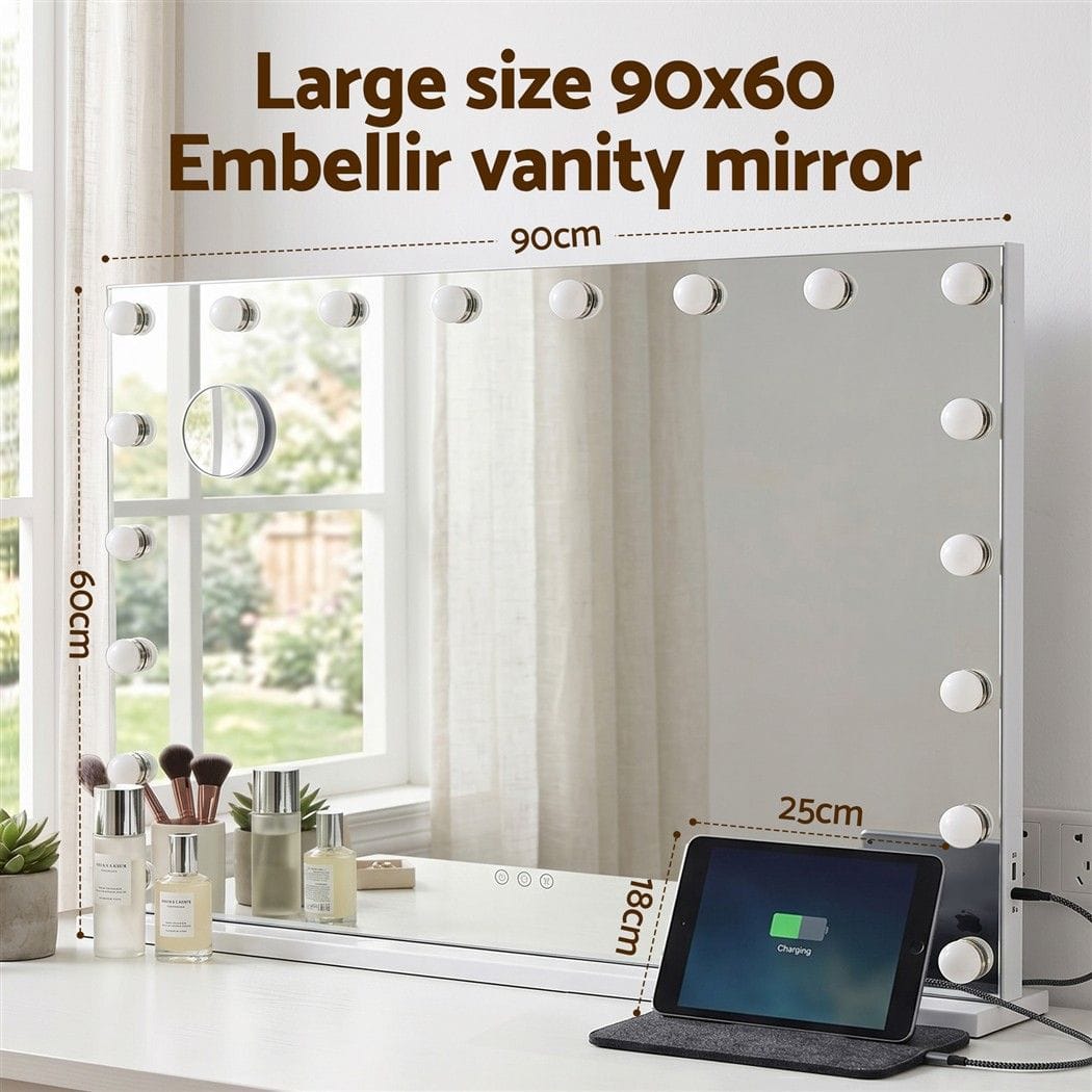 Hollywood Vanity Mirror 90x60cm 18 LED | HomeAndLiving - 5