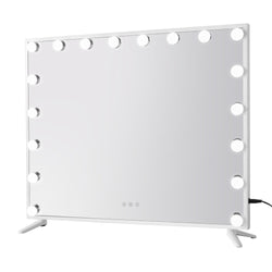 80x65cm Makeup Mirror Hollywood Vanity with LED Light White Frame