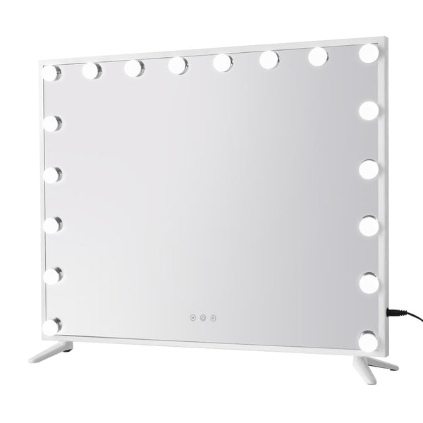  80x65cm Makeup Mirror Hollywood Vanity with LED Light White Frame