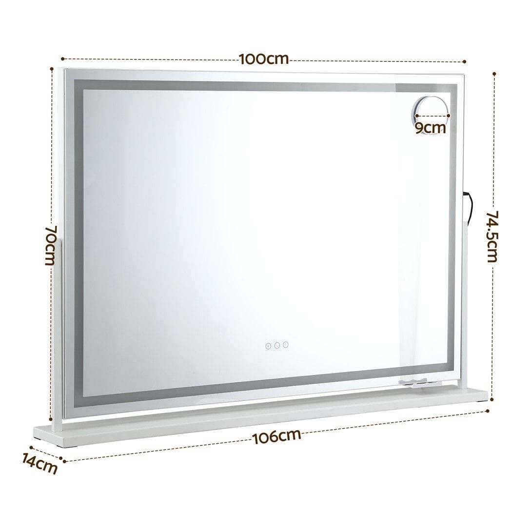 LED Vanity Mirror 100x70cm 10x Magnifying | HomeAndLiving - 3