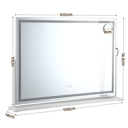 LED Vanity Mirror 100x70cm 10x Magnifying | HomeAndLiving - 3