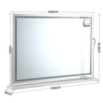 LED Vanity Mirror 100x70cm 10x Magnifying | HomeAndLiving