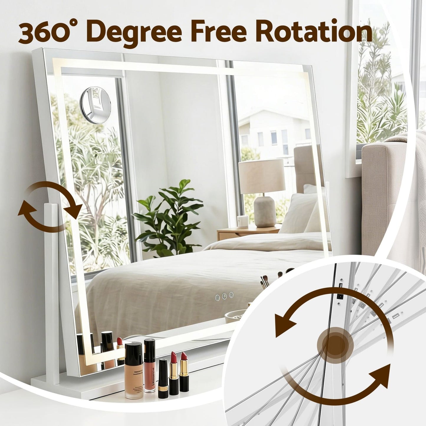 LED Vanity Mirror 100x70cm 10x Magnifying | HomeAndLiving - 7