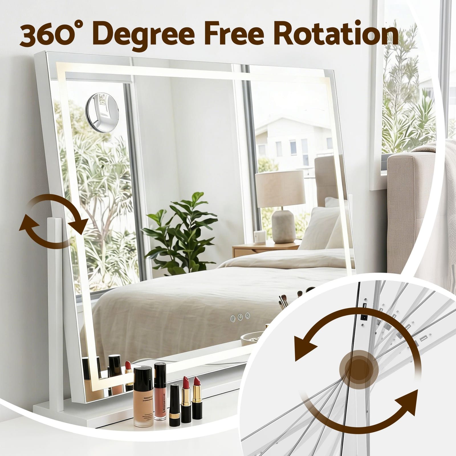 LED Vanity Mirror 100x70cm 10x Magnifying | HomeAndLiving - 7