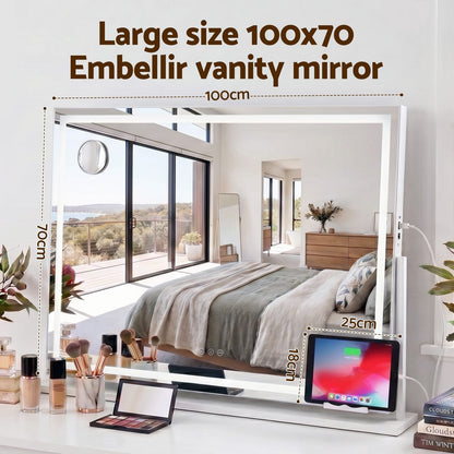 LED Vanity Mirror 100x70cm 10x Magnifying | HomeAndLiving - 8
