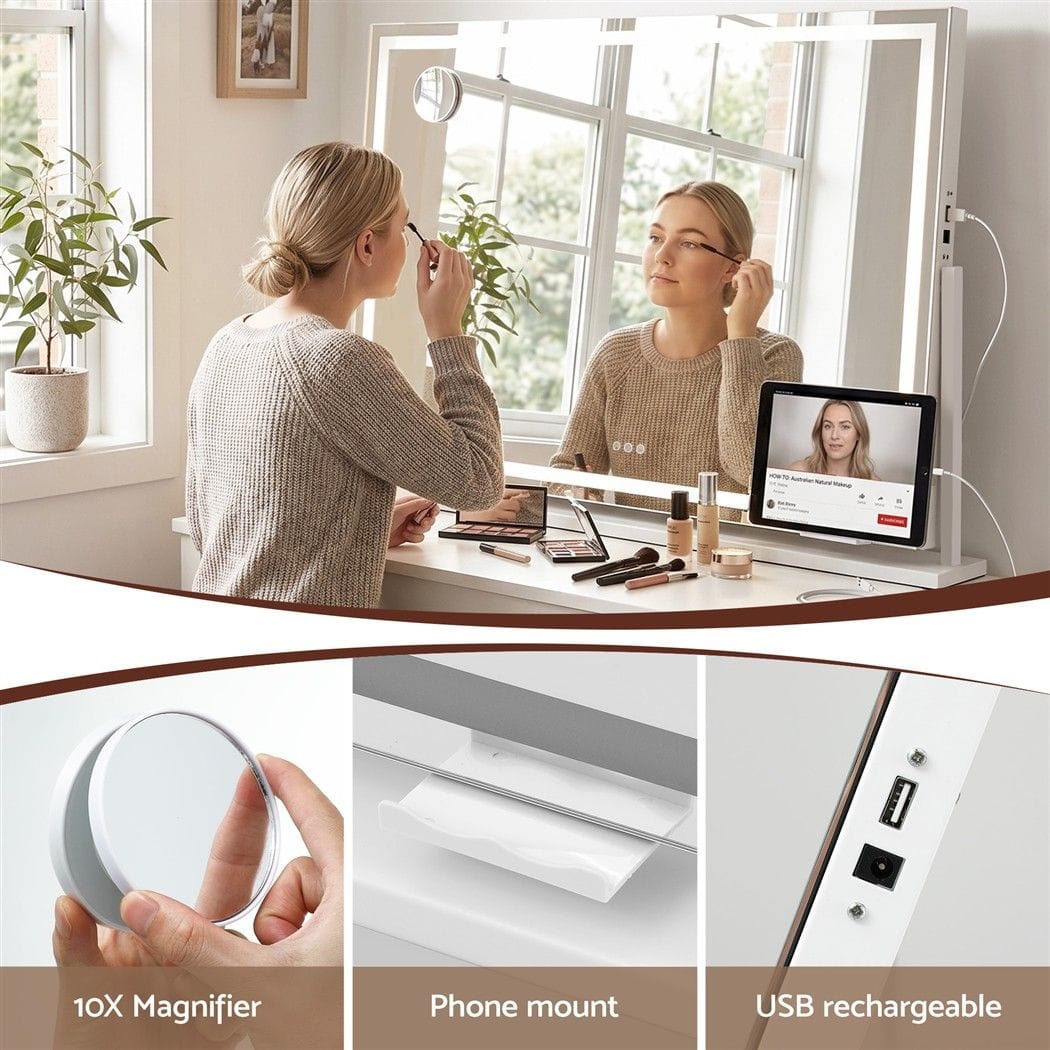 LED Vanity Mirror 100x70cm 10x Magnifying | HomeAndLiving - 10