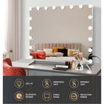 Bluetooth Makeup Mirror 80X65Cm Hollywood With Light Vanity Wall 18 Led