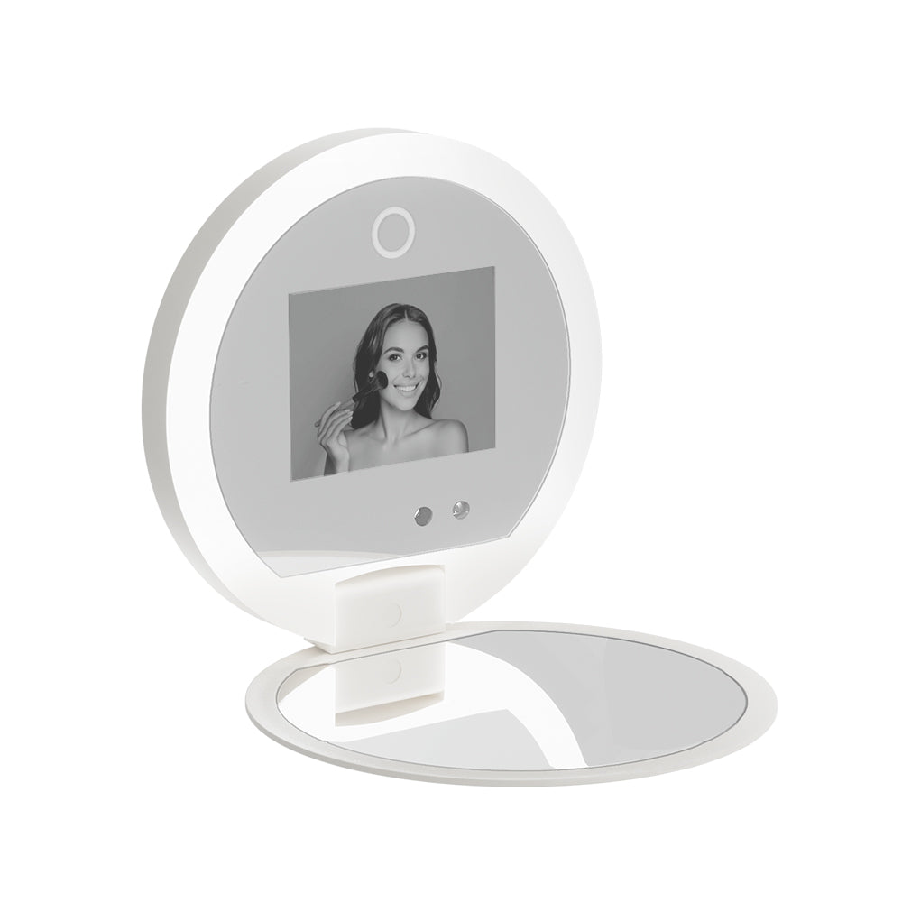 Compact Makeup Mirror With Uv Camera For Sunscreen Test Portable Travel